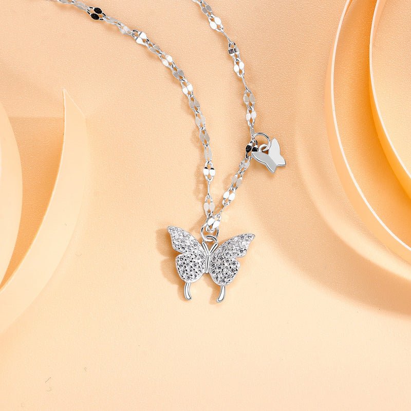Elegant Butterfly Necklace for Women: Light Luxury High-Grade Tassel Clavicle Chain