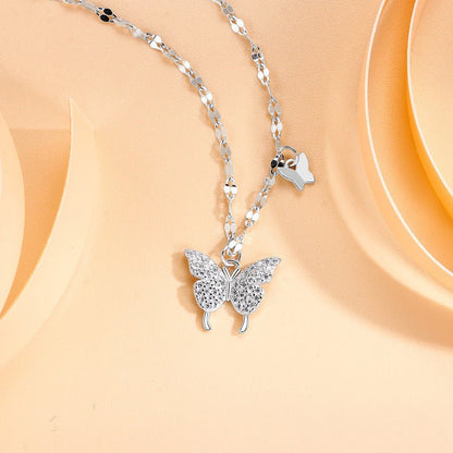 Elegant Butterfly Necklace for Women: Light Luxury High-Grade Tassel Clavicle Chain