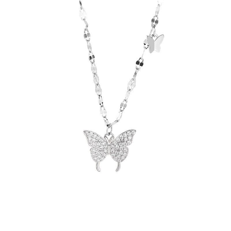 Elegant Butterfly Necklace for Women: Light Luxury High-Grade Tassel Clavicle Chain