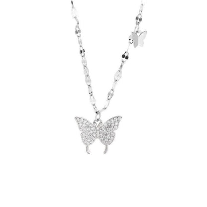 Elegant Butterfly Necklace for Women: Light Luxury High-Grade Tassel Clavicle Chain