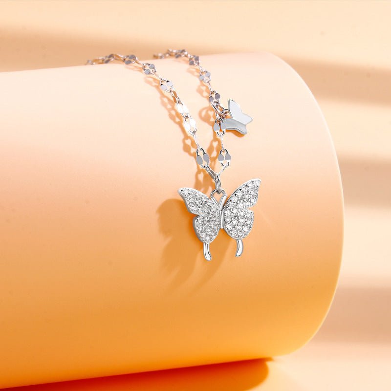 Elegant Butterfly Necklace for Women: Light Luxury High-Grade Tassel Clavicle Chain