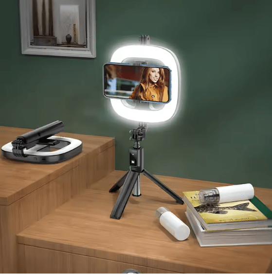 Hoco LV03 Portable Live Streaming Stand with Adjustable Ring Light and Remote