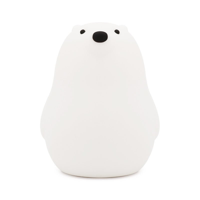 Cute White Bear Silicone Pat Light: Soft LED Sleep Night Light for Kids
