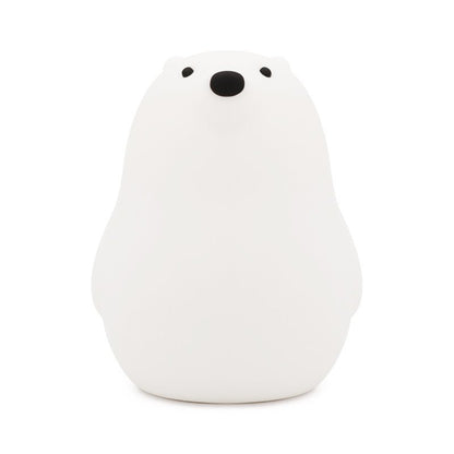 Cute White Bear Silicone Pat Light: Soft LED Sleep Night Light for Kids