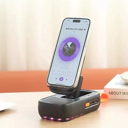 F15 Wireless Bluetooth Speaker Mobile Holder: Portable 2-in-1 Phone Stand & Speaker