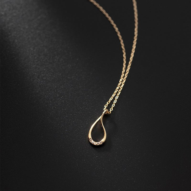 Elegant Silver Hollow Drop Diamond Necklace - Sparkle & Shine
