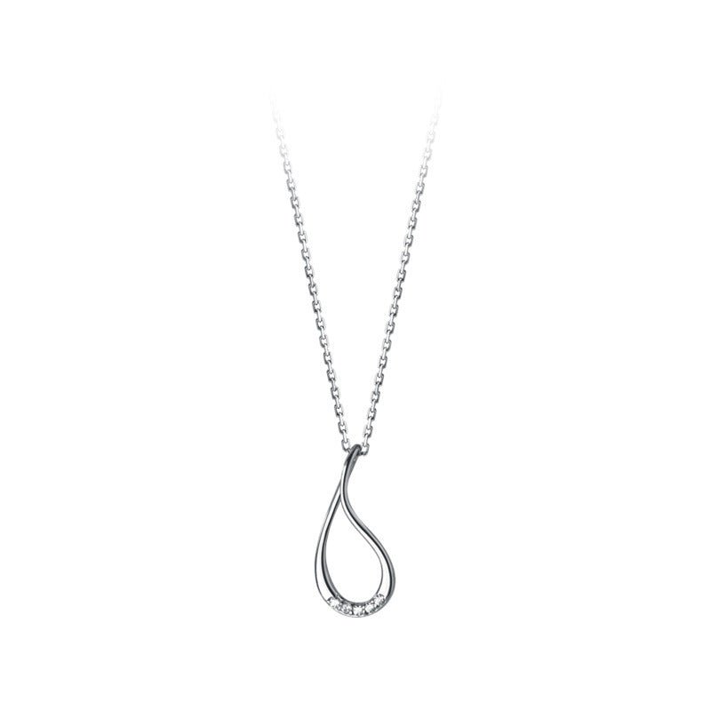 Elegant Silver Hollow Drop Diamond Necklace - Sparkle & Shine