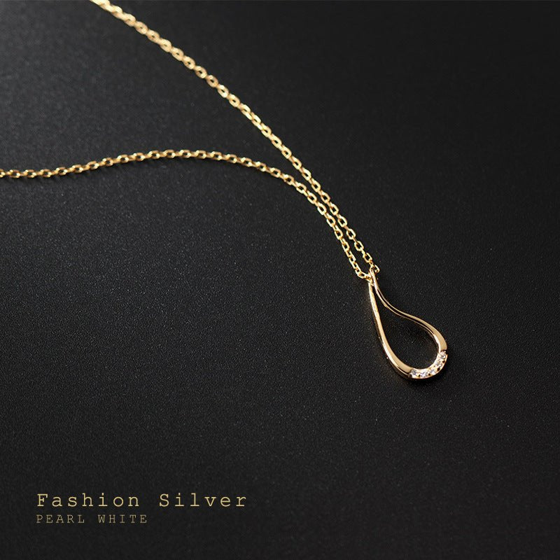Elegant Silver Hollow Drop Diamond Necklace - Sparkle & Shine