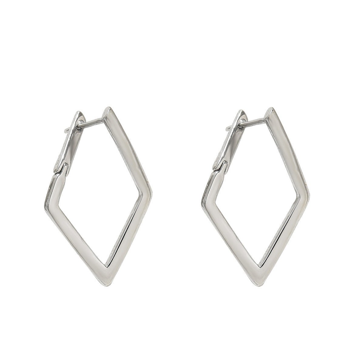 Elegant Geometric Quadrilateral Design Drop Earrings for Women, Inlaid Zircon