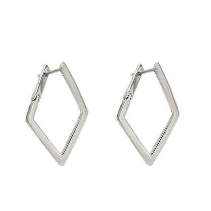 Elegant Geometric Quadrilateral Design Drop Earrings for Women, Inlaid Zircon