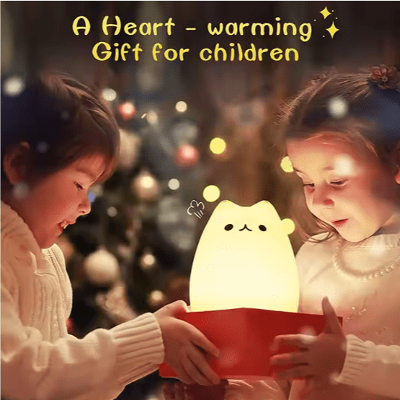 Soft Squishy Cat Light: 8-Color Changing LED Night Lamp for Kids