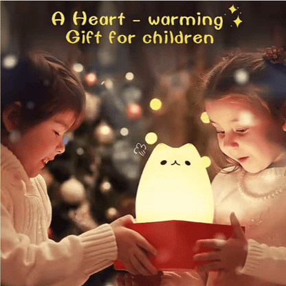 Soft Squishy Cat Light: 8-Color Changing LED Night Lamp for Kids